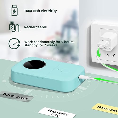 Miniatura 8 de Phomemo D30 Label Maker Machine with Tape Bluetooth Thermal Mini Label Printer for Storage Barcode Mailing Office Supplies Home Organizing