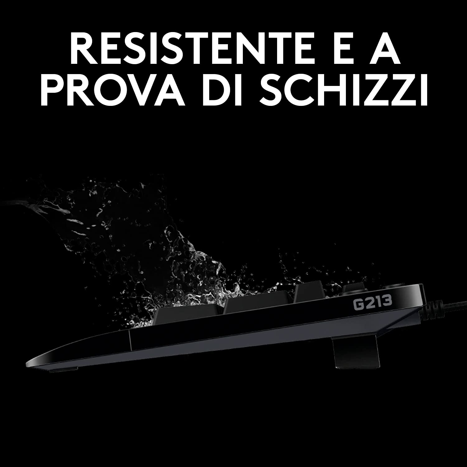 Logitech G G213 Prodigy Tastiera Gaming Cablata LIGHTSYNC RGB Tasti Retroilluminati Resistente agli Schizzi Layout Italiano Nero
