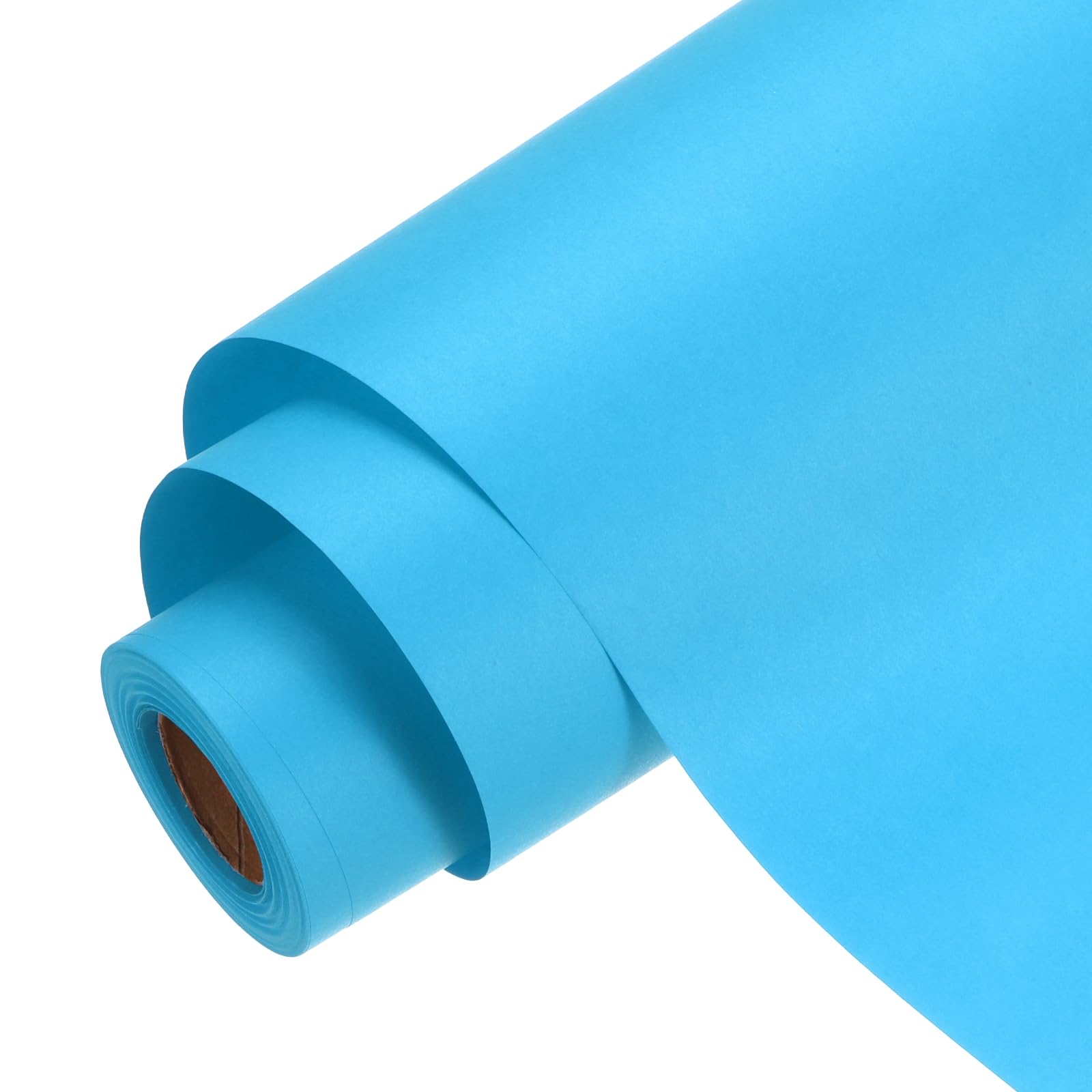 Rebower Kraft Wrapping Paper Roll, Poster Bulletin Board, [for Christmas Wrapping, Bouquet Flower Packing, Gift-Wrap] - 10 x 394 Inch / Lake Blue / 1 Roll