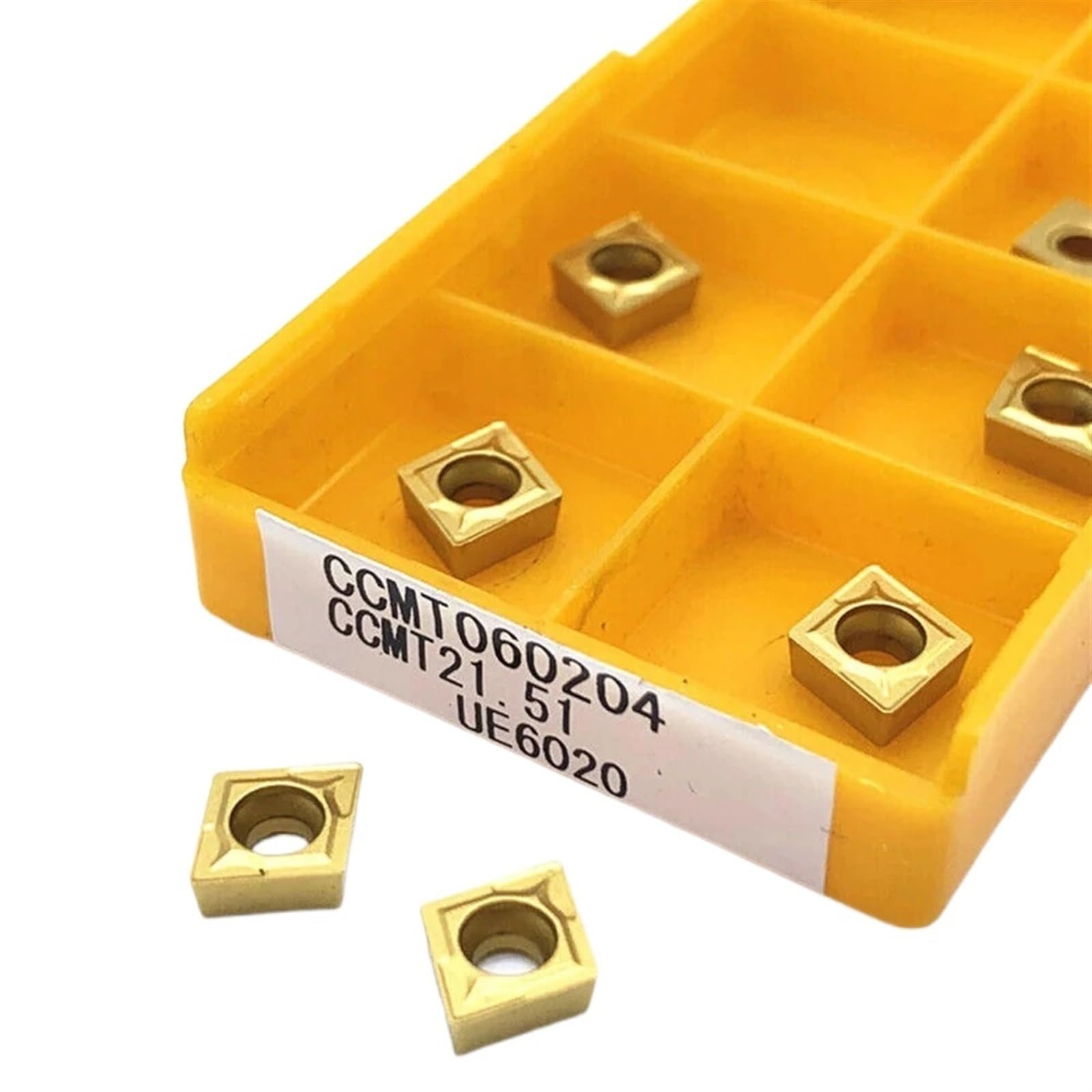 AALLYN Indexable Carbide Lathe Tool 10pcs CCMT060204 Carbide Blades for Stainless Steel Lathe Machining Tools Turning Tools (Size : CCMT060204 6020)