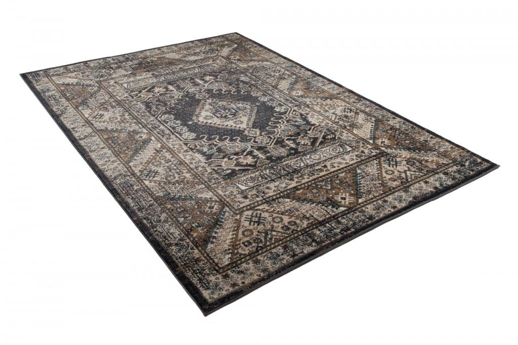 Mazovia Tappeto Salotto Moderno Pelo Corto - Tappeti Moderni Soggiorno - Tappeti Camera da Letto - Tappeti Salotto Grandi Dimesnioni - Motivo Orientale - Grigio Nero - 160x220 cm