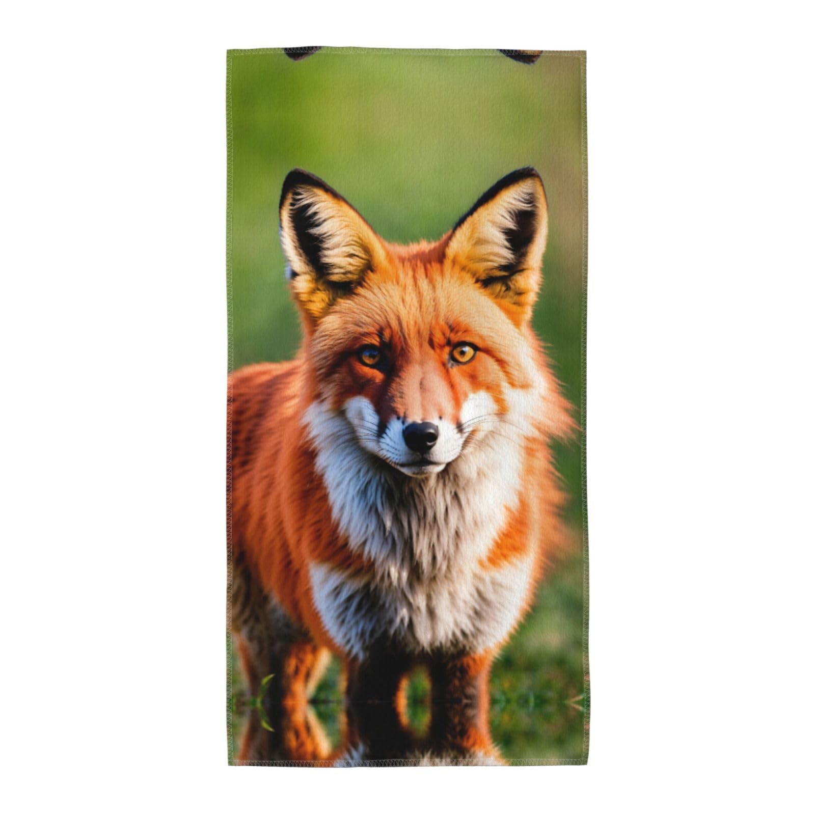 KAPPTYY Fox Breathable Long Towel Absorbent Reusable For Daily Family Life