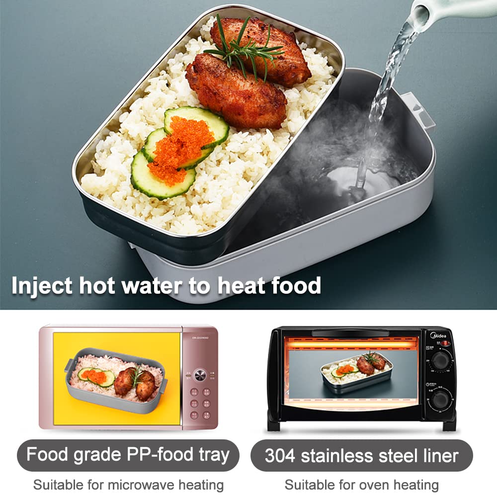 FZYCOM Lunch Box 2 Strati, Porta Pranzo 1200ml, Portapranzo per Adulti ufficio Bento Box con