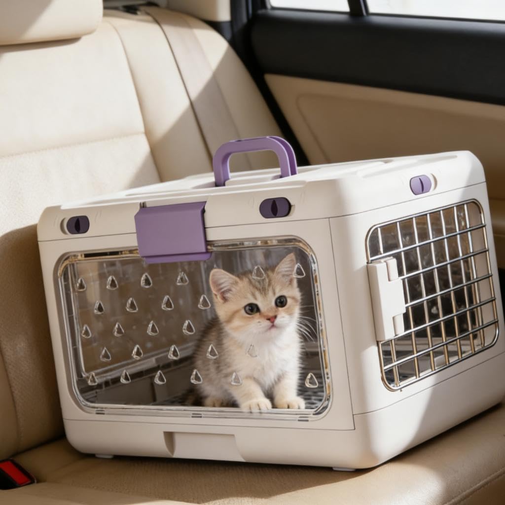 Jaula Plegable Transparente para Cachorros Y Gatos, Jaula Portátil para Perros Y Gatos, para Cachorros Y Conejos.