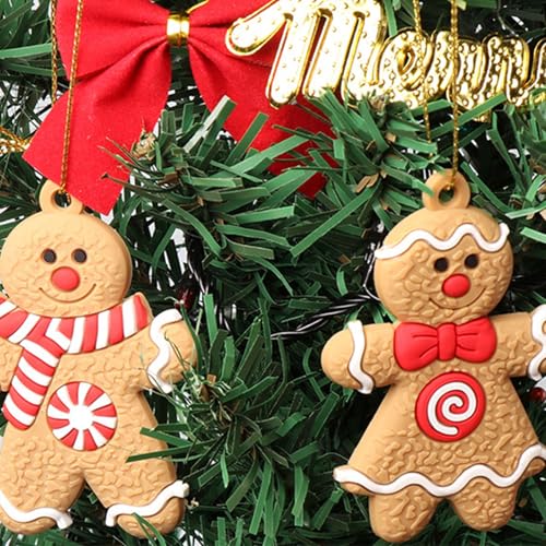 GWAWG 12PC Gingerbread Christmas Tree Decorations Gingerbread Man Hanging Ornaments Mini Gingerbread Men Pendants with Strings Christmas Decor Perfect for Xmas Tree Wreath Gate Door Party Decorations - Image 4