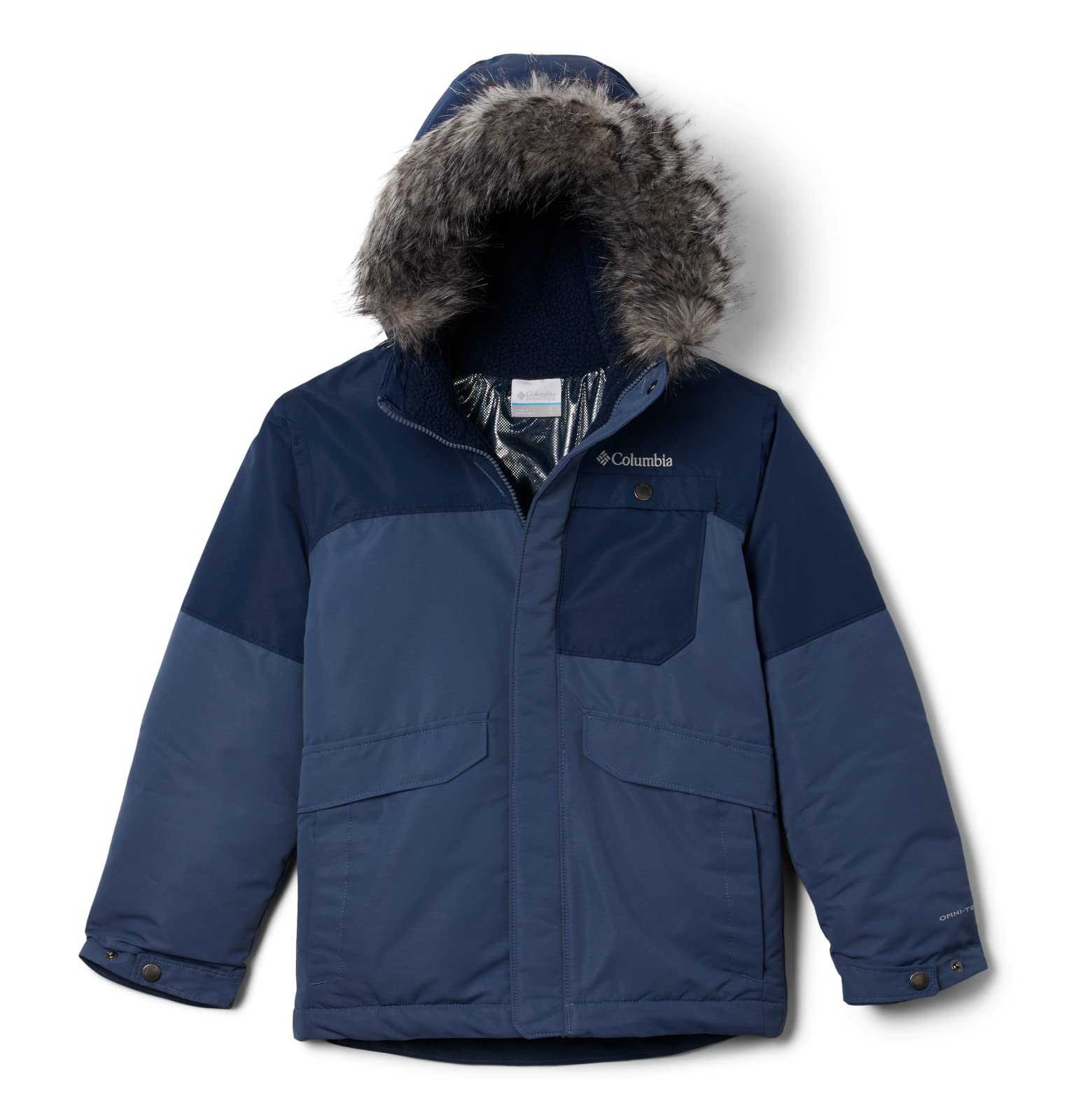 Columbia Youth Boys Nordic Strider 2 Jacket, Winter Jacket, Dark Mountain/Collegiate Navy, XL