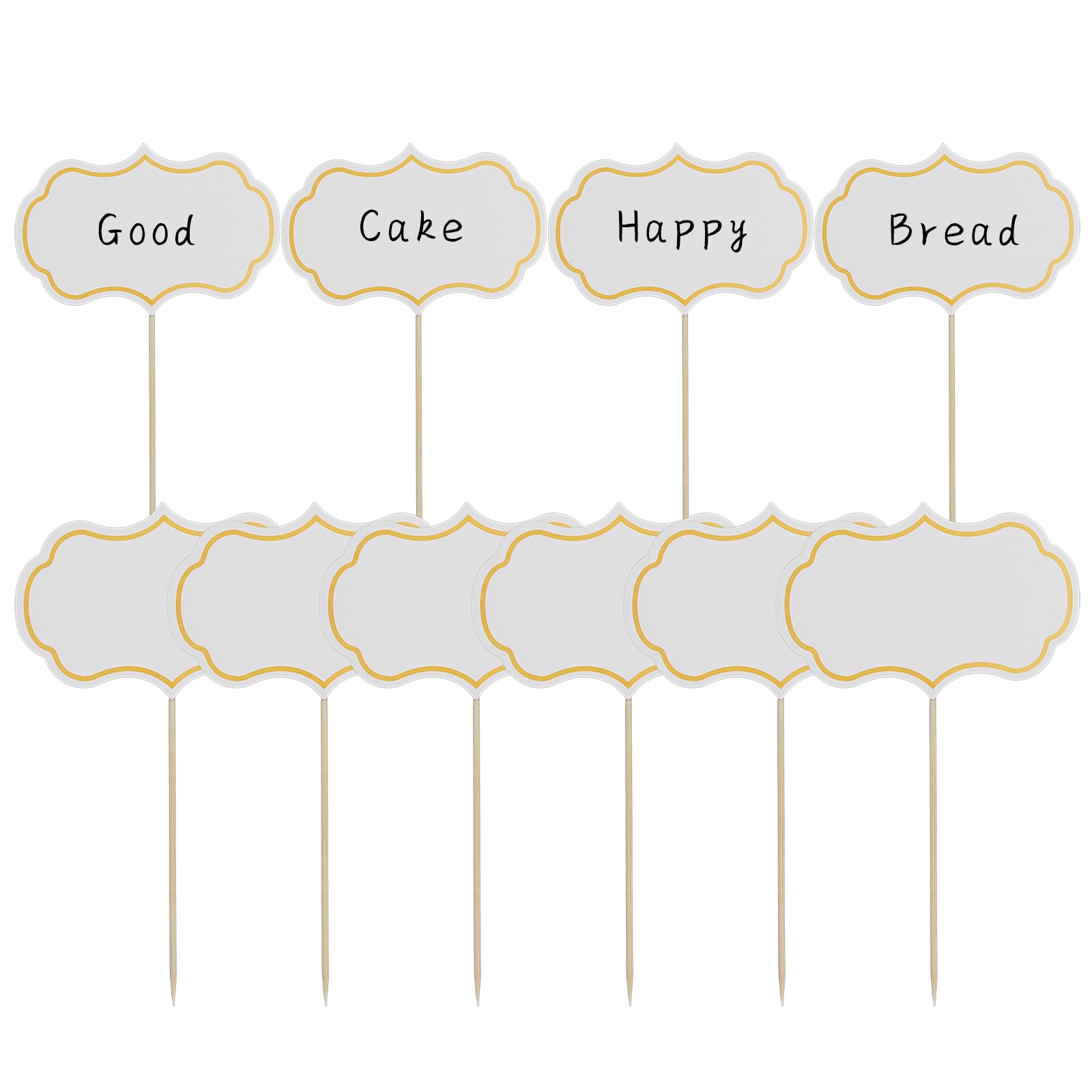 50 Unidades Letrero para Bufé (9 x 6 cm) Etiquetas para alimentos, Decoración de etiquetas para pasteles, frutas, pollo frito y helados (Blanco)