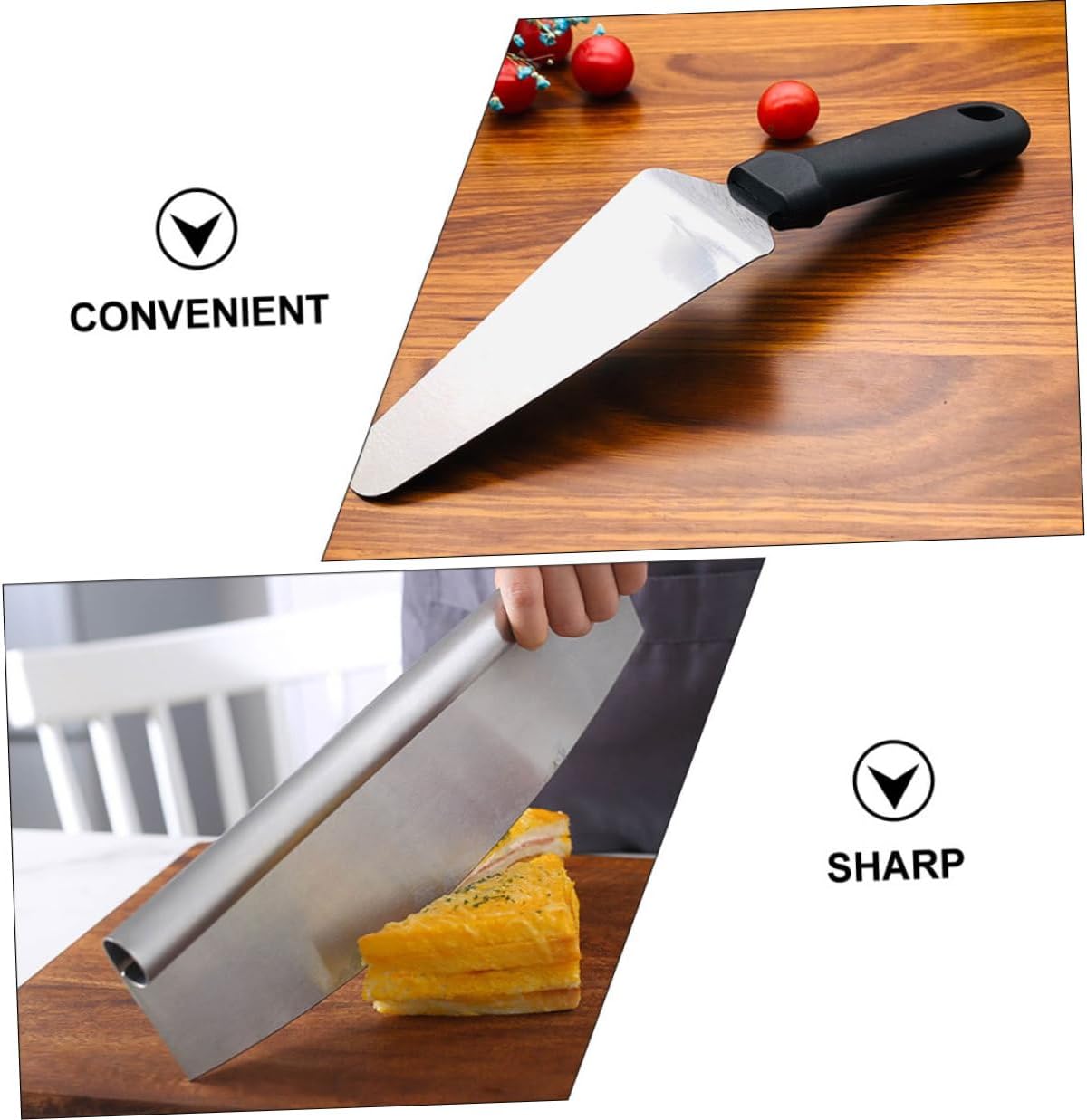 Pizza Cutter Tool and Pizza Spatula Set Stainless Steel with Pp Handle Multifunctional Kitchen Gadget for Homemade Supplies