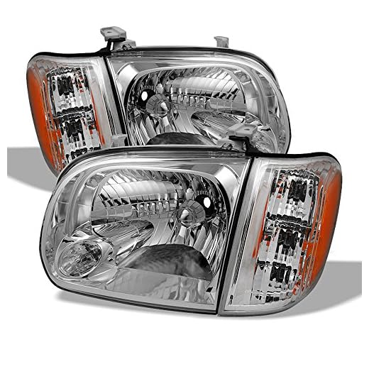 ACANII - For 2005-2006 Toyota Tundra 05-07 Sequoia Double | Crew Cab Headlights Headlamps w/Corner Lamps Set Left+Right