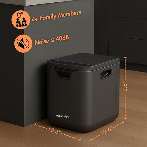 Miniatura 8 de Compostador eléctrico para cocina, contenedor de compostaje, gran capacidad de 4 litros, 3 modos de procesamiento, 3 opciones de capacidad, 2