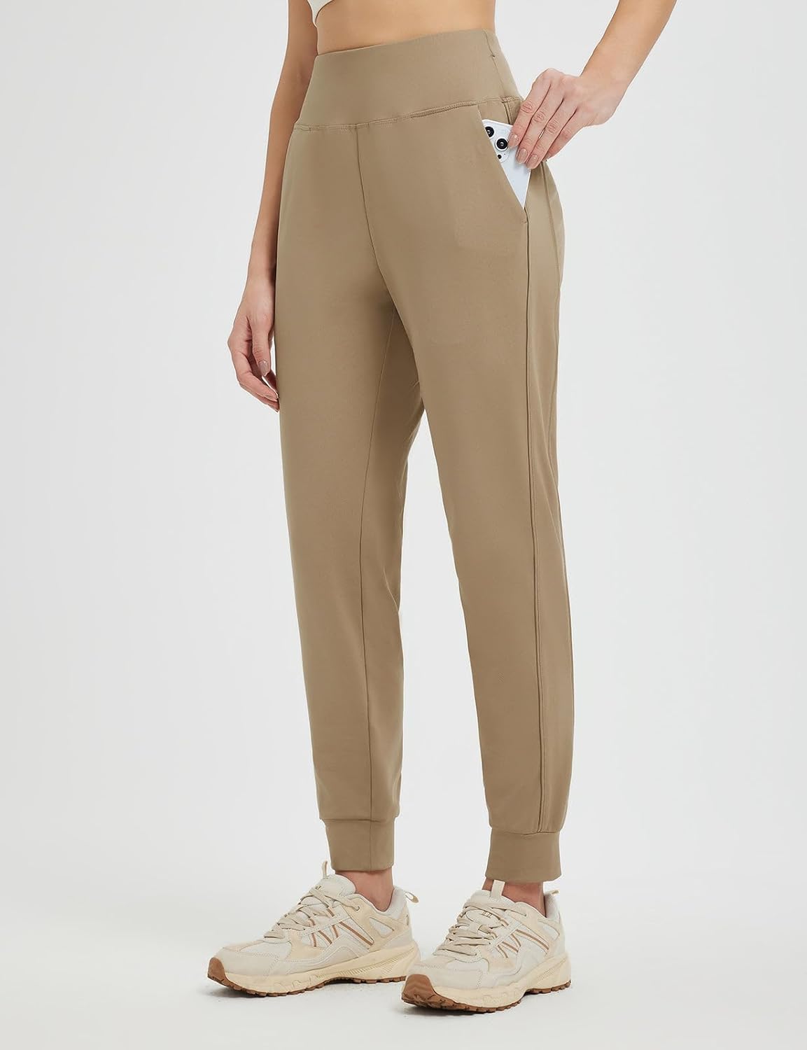 baleaf Women's Fleece Lined Joggers Pants Winter Warm Water Resistant High Waisted Running Hiking Thermal Zipper Pockets - Image 2