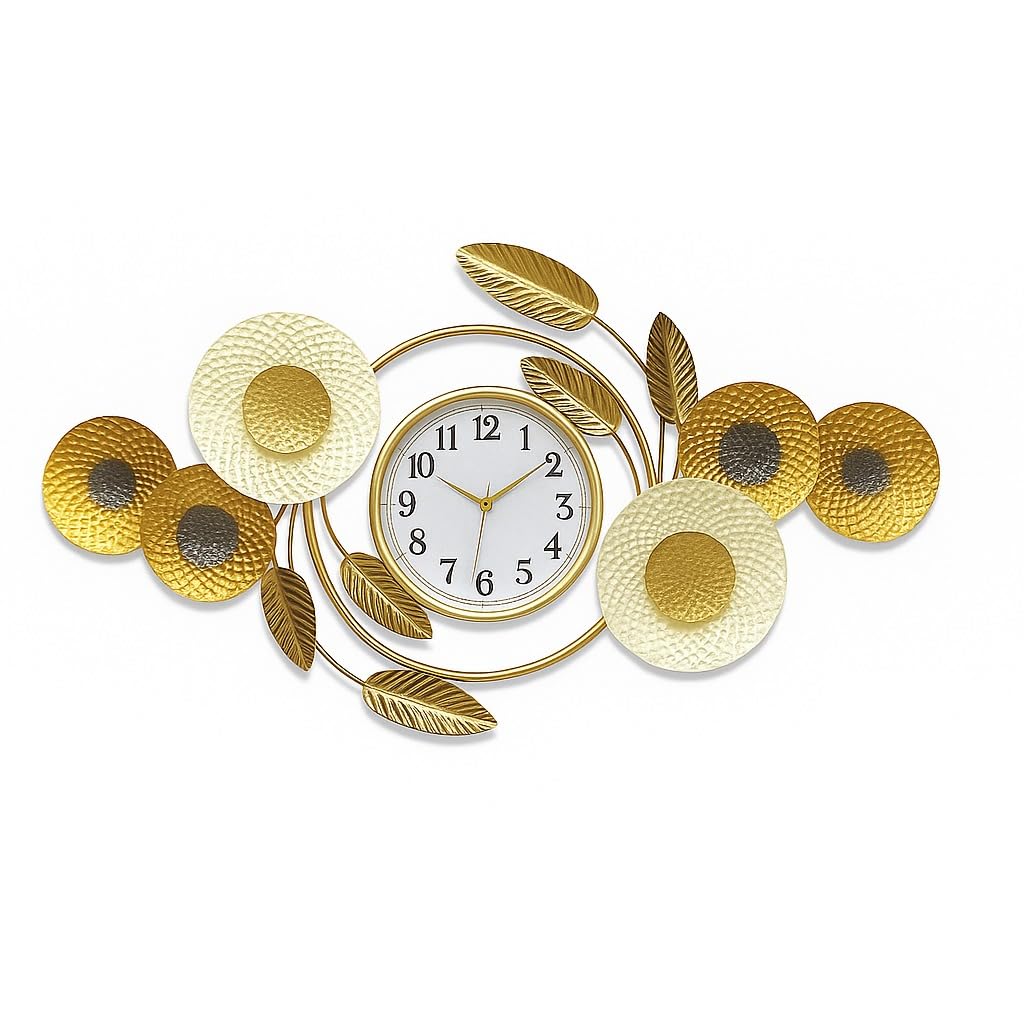 Mokshith Wall Clocks for Living Room Decor, Decorative Wall Clocks Battery Operated for Bedroom Kitchen Office Home, Large Metal Wall Clock, Silent Wall Clock Non Ticking (MO-10)
