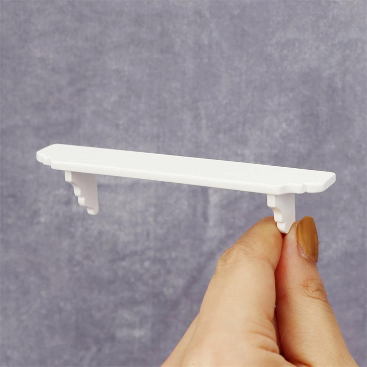 Dollhouse Wall Shelf, 1:12 Scale Miniature Dollhouse Accessories, White Doll House Storage Wall Shelf for Kitchen Scene