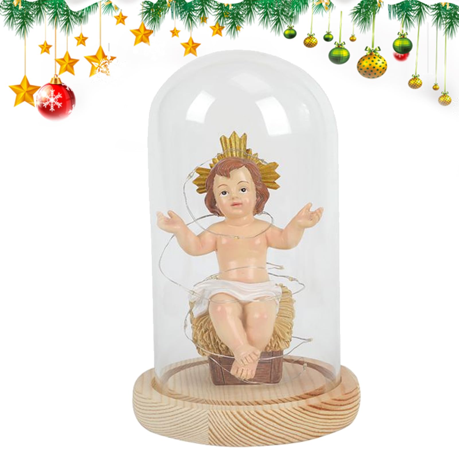 Figurine lumineuse Jésus pour illuminer votre crèche de Noël et vos veillées en famille