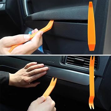 4PCS Auto Trim Removal Tool, Car Trim Removal kit, Tool Kits for Car Radio Door Dashboard Installation, Automotive Panel Dash nterior Accessories, Plastic Pry Tool, Repair Mechanic Bar Scraper