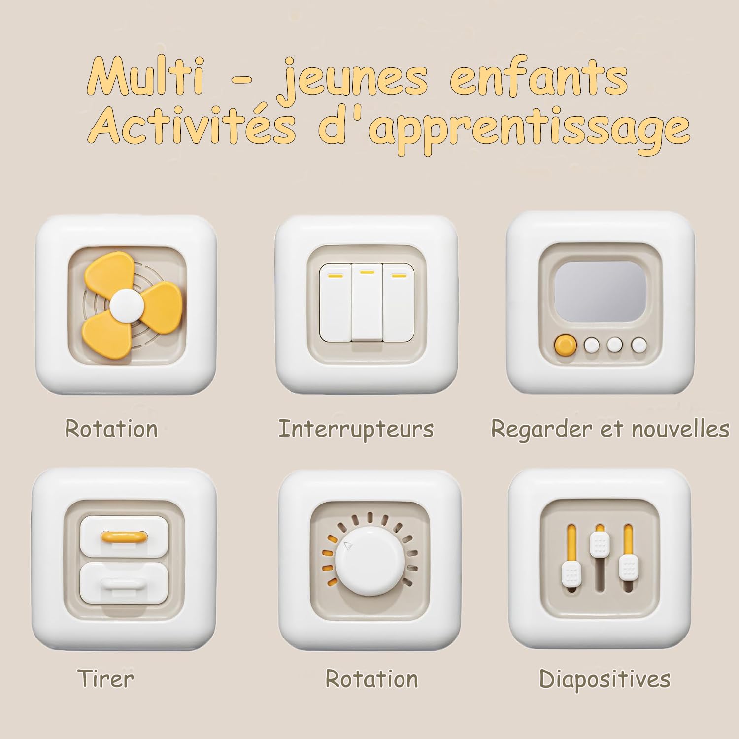 Loyzico Jouets Bebe 1 an Cube d'Activité 6 en 1 pour Garçons Filles, Sensoriels Montessori Jouets Enfant, Jouets de Voyage pour de 1 à 3 Ans, Jeux Bebe Cadeaux 12 Mois