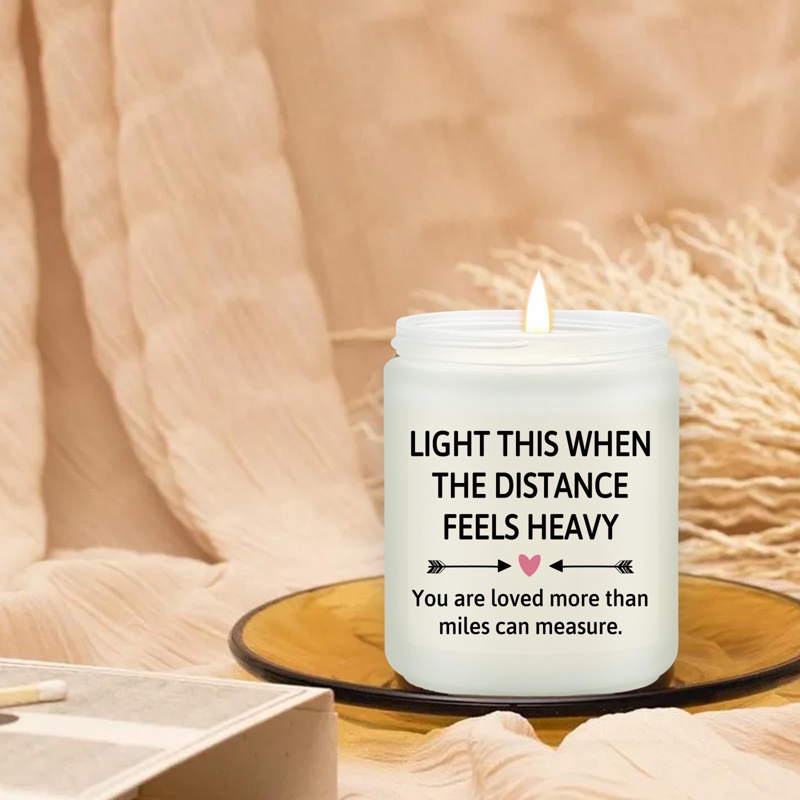Long Distance Relationship Gifts for Him, Her - Christmas Birthday Valentines Day Candle Gifts for Long-Distance Friendship Gift for Boyfriend, Girlfriend - Lavender Scented Candle