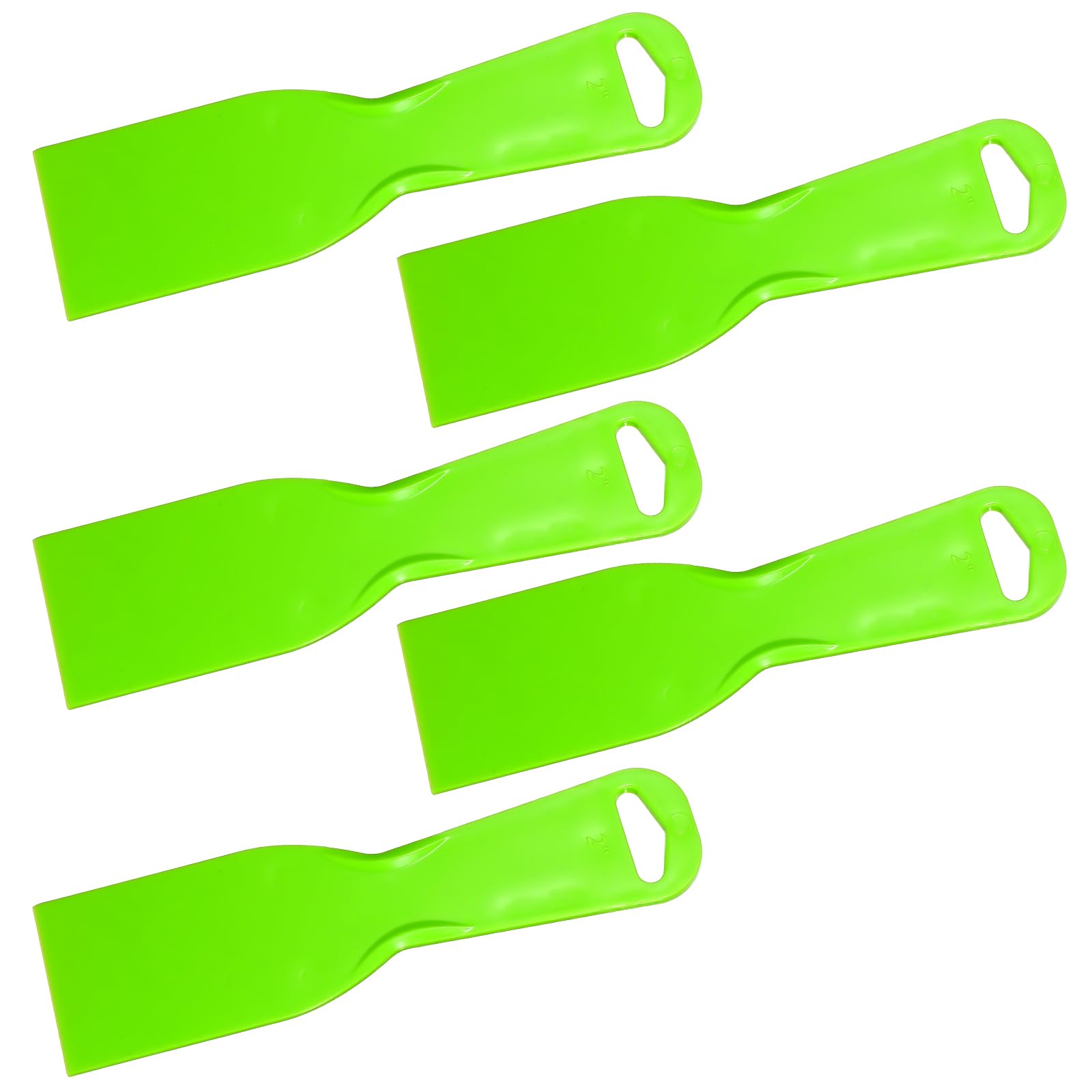 5 PCS Plastic Putty Knife, Small Plastic Putty Scraper Tool Flexible Spackle Filler Knife Disposable Spreader for Taping Drywall Wall Painting Decals Paper Patching Scraping Coating (Green, 7×2 Inch)