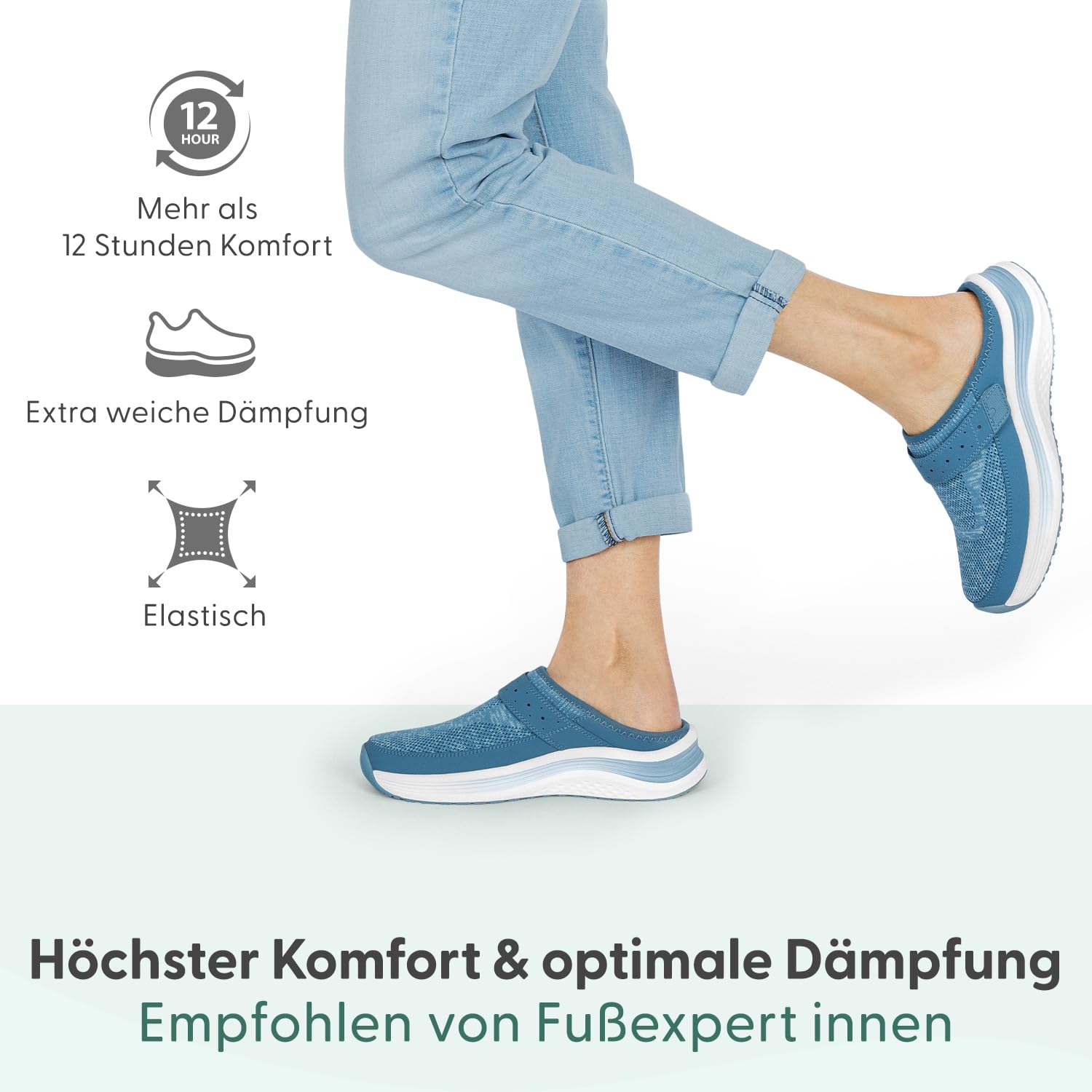 Orthofeet Iris Orthopädische Damen Stretch-Clogs