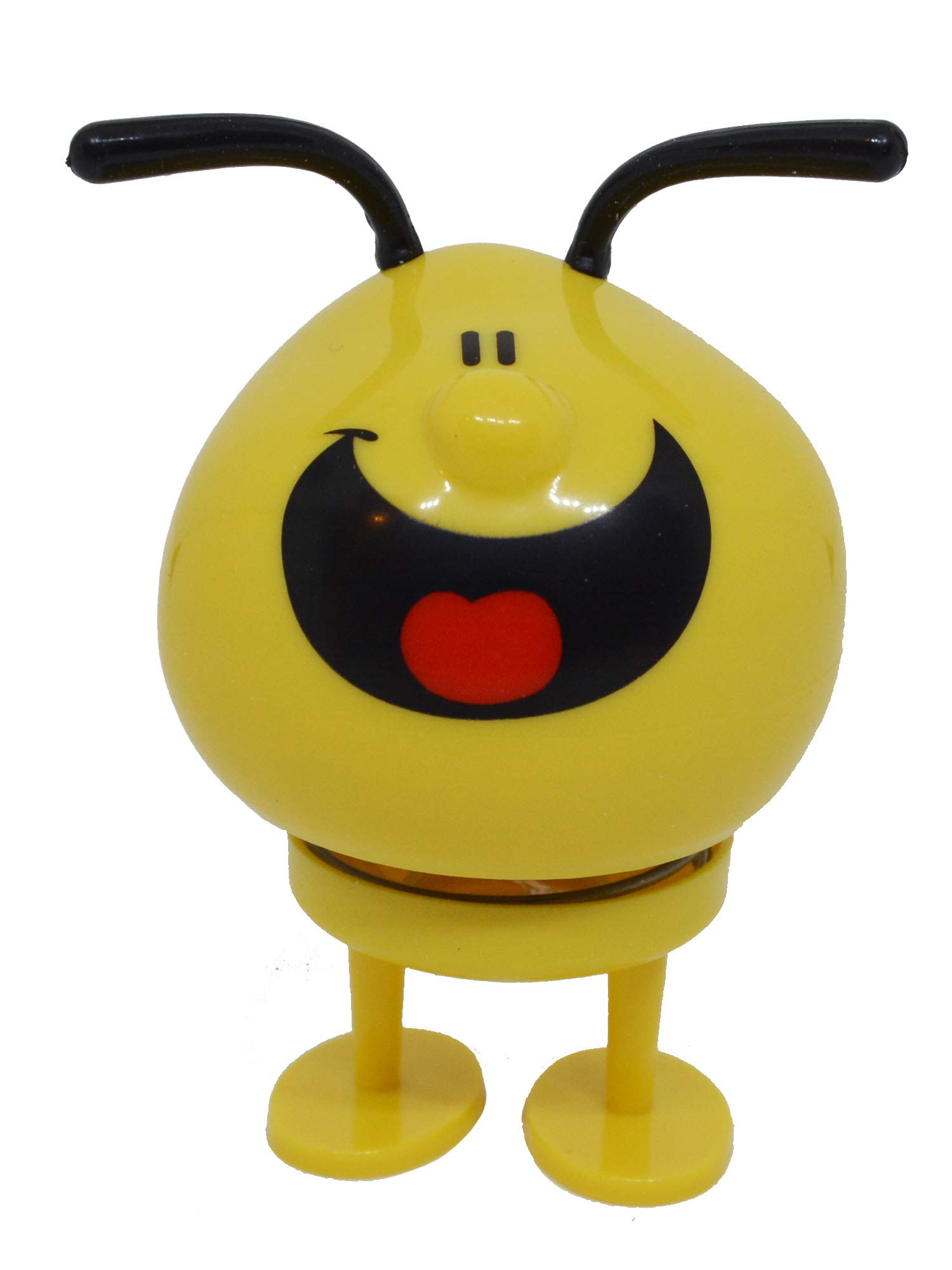 Saubhagya Global Nodding Head Laughing Smiley Emoji Spring Stand for Car Dashboard, 5 x 5 x 5 cm, Yellow