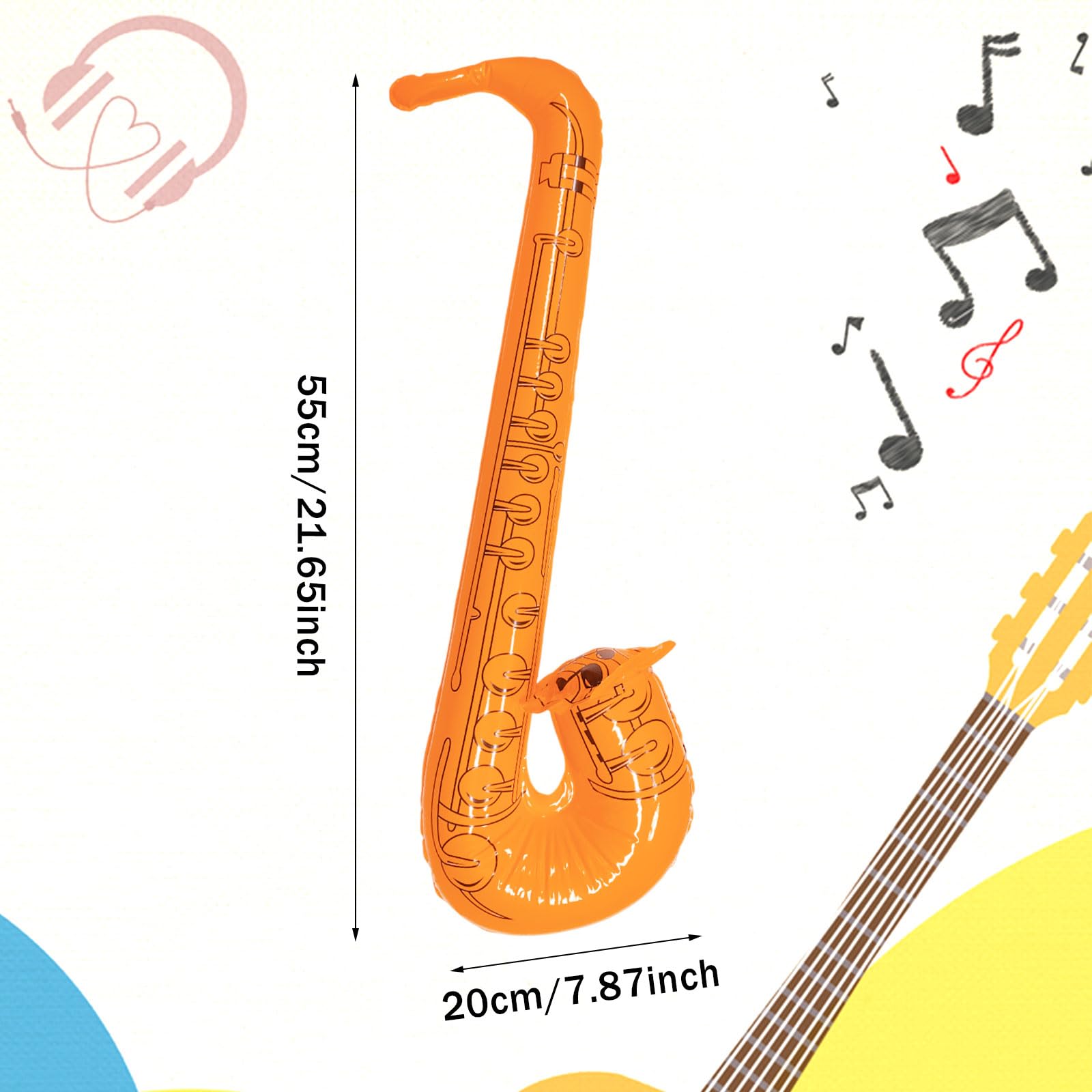 SAIIURV 3 Pack Inflatable Saxophone for Adults Kids 70cm Blow Up Saxophone Jazz Saxaphone Balloon - Image 2