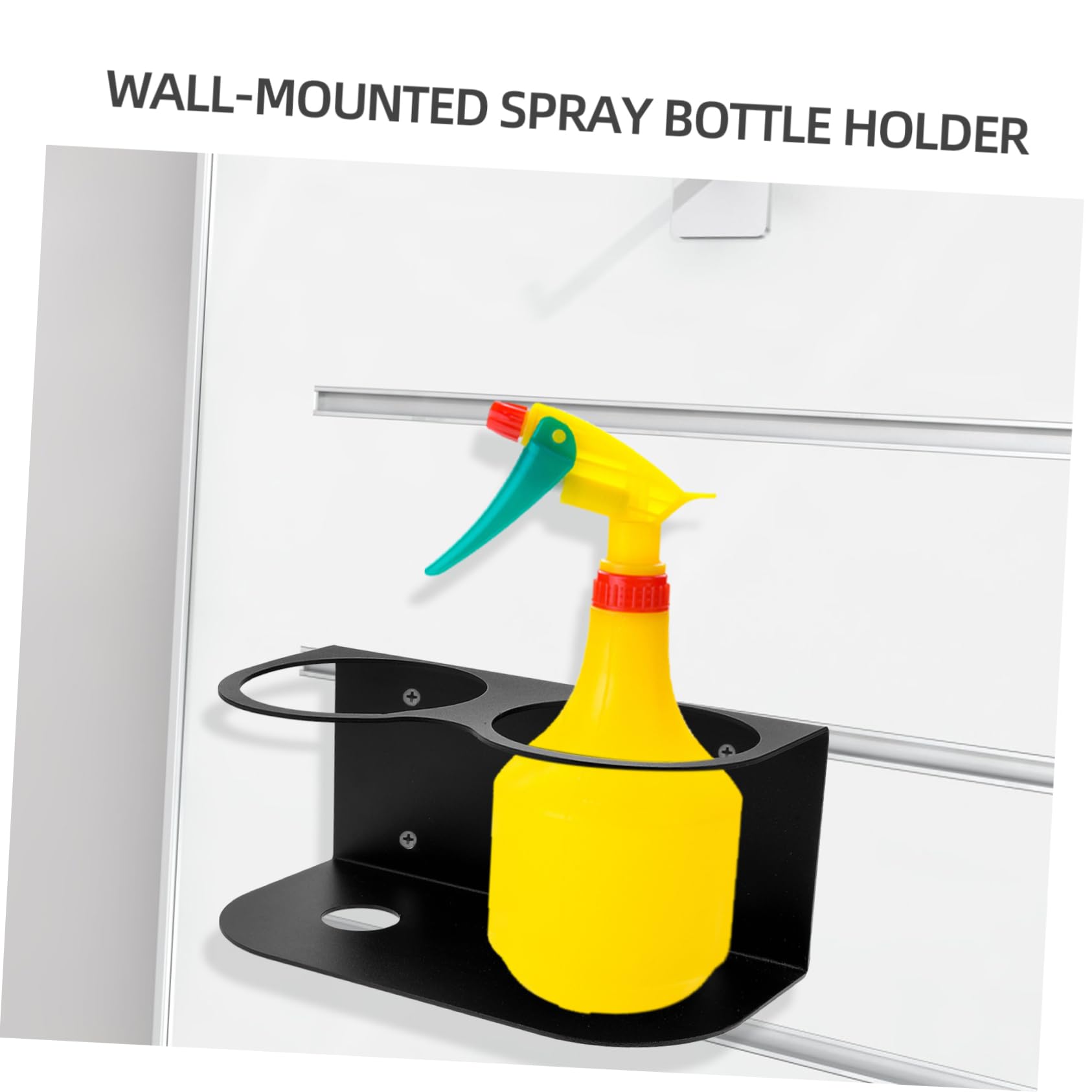iplusmile Supporto da Parete per Flacone Spray Doppio Foro in Acciaio Inox Gancio Porta Flacone Spray per Garage e Officina Salvaspazio