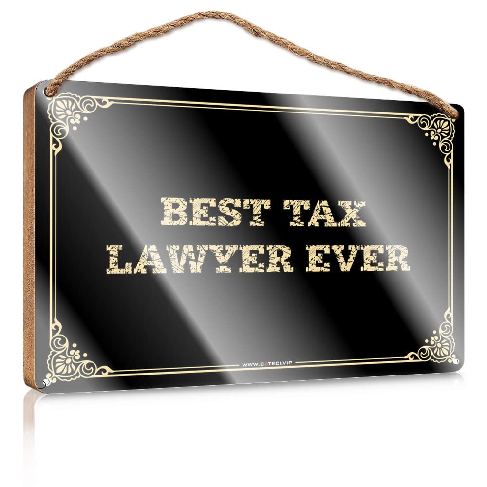 MAHQPZXSF Wood Bathroom Hanging Sign Best Tax Lawyer Ever Wooden Sign Bar Signs For Home Decor Bathroom Hanging Decor(15X28CM)