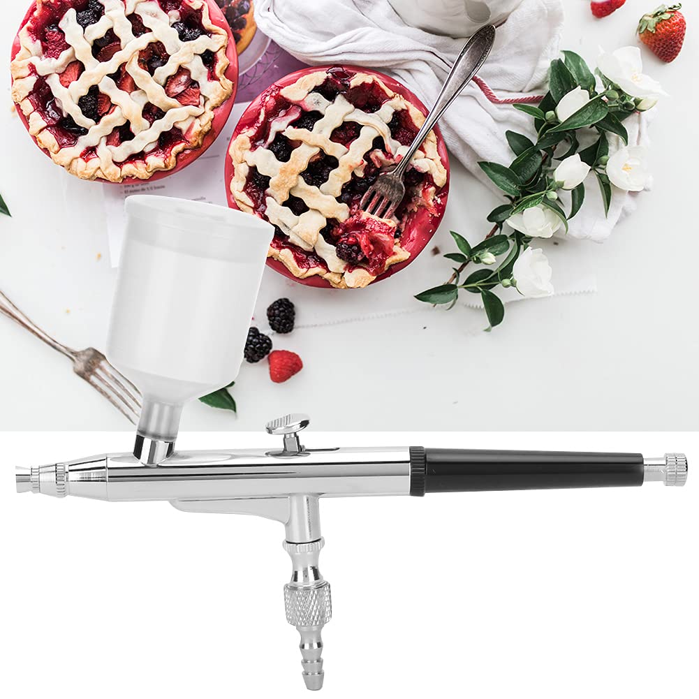 0.3mm Dual Action Gravity Feed Airbrush Kit, Cake Decorating Airbrush, Airbrush Kit, High Accuracy Artistic Painting and Cake Decorating Set with Easy Color Change