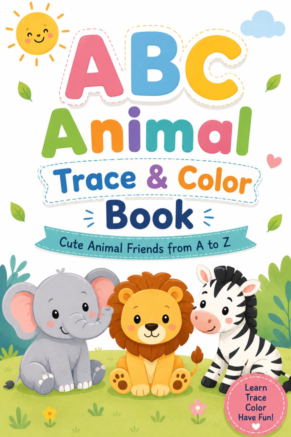 ABC Animal Trace & Color Book: Cute Animal Friends from A to Z