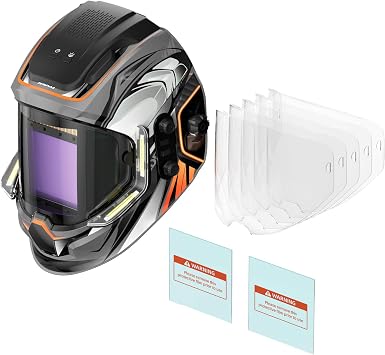 ANDELI Panoramic 180 View 3.94"X3.74", True Color Auto Darkening Welding Helmet with 4Light and Replacement Lens
