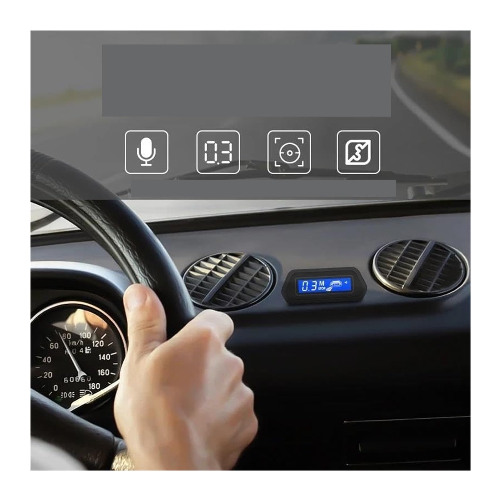 Sensor Aparcamiento con Radar Marcha Atrás Trasero Coche Monitor Parktronic Pantalla Retroiluminada 4 Detectores Sensor De Aparcami(Oro)
