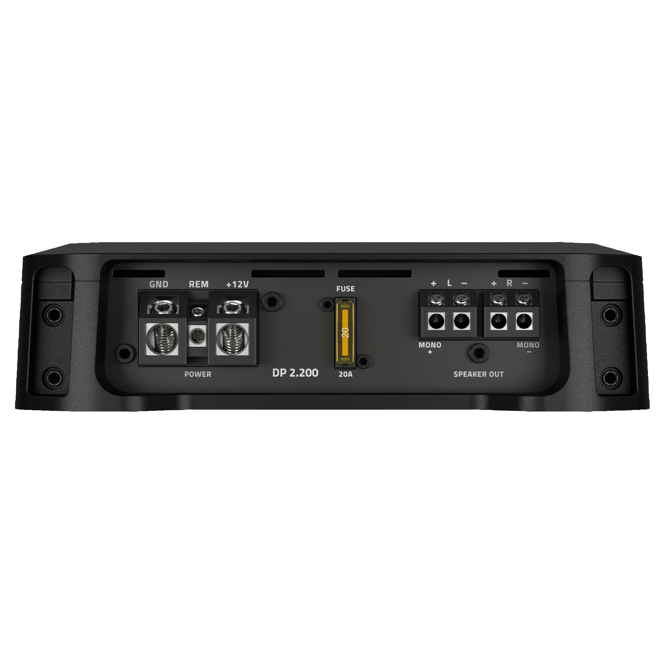Hertz Dieci Power DP 2.200 – Amplificateur stéréo 2 canaux Classe AB, 2x130W @ 2 Ohm, idéal en stéréo ou pour subwoofer en mono | Classe AB, THD 0,01 %, S/N 100 dB, crossover réglable, entrées haut et bas, bass boost réglable