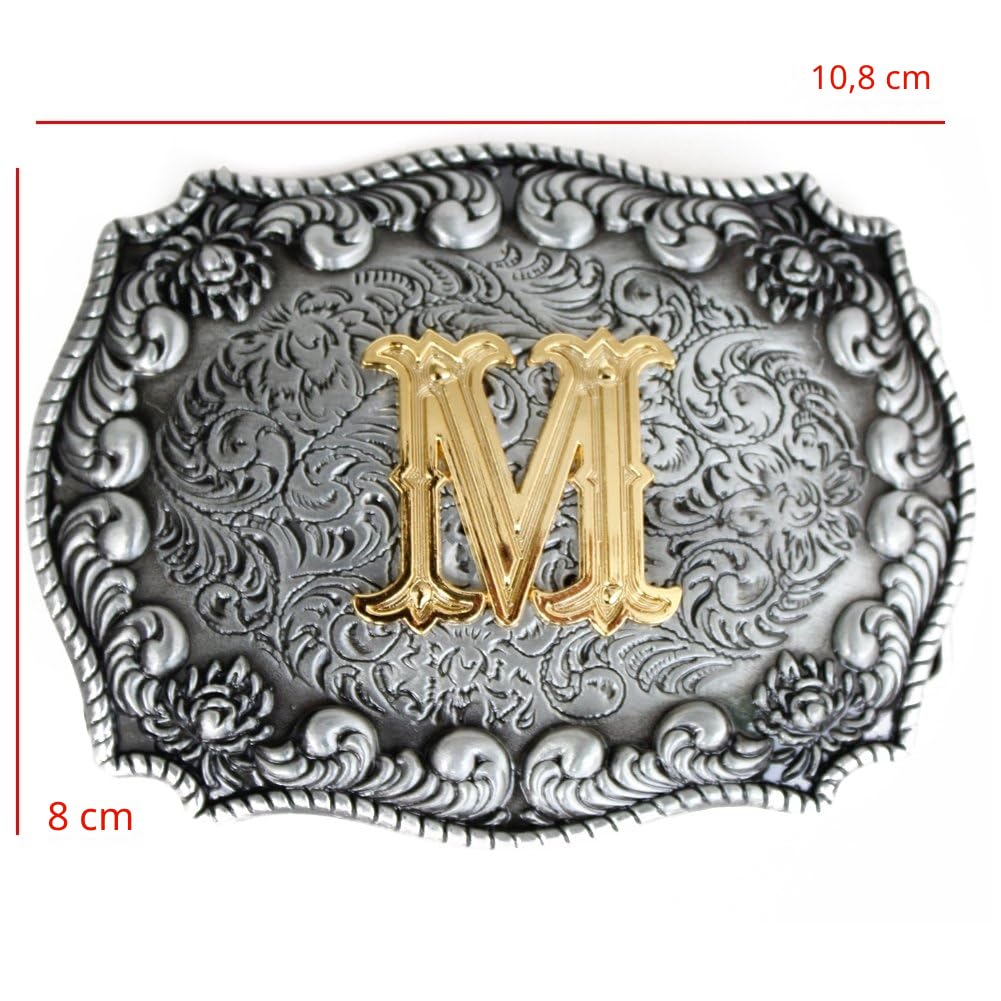 Herren-Gürtelschnallen, englischer Buchstabe in 3D, Westernstil, Cowboy-Alphabet, Initiale, Gürtelschnallen für Herren