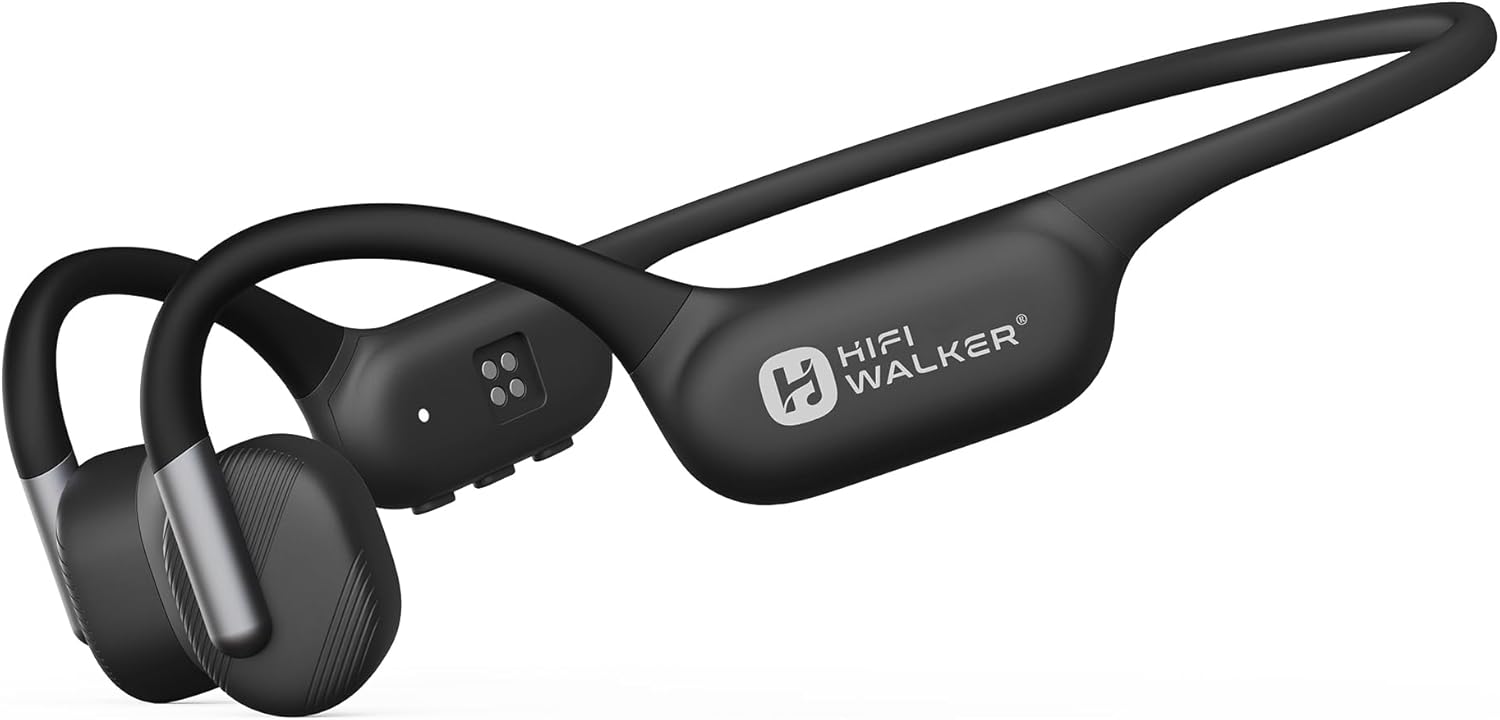 Bone Conduction Headphones with 32GB MP3 Player, Bluetooth 6.0 Open-Ear Headset, IPX8 Waterproof for Swimming Running Cycling, HiFi Stereo 17mm Drivers, 15H Playtime, AI Voice Assistan