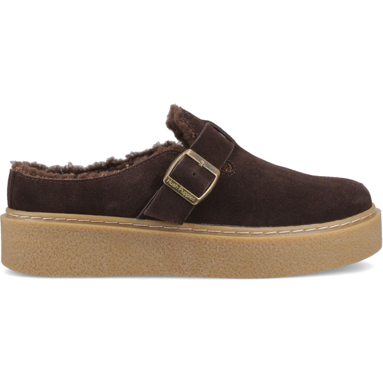 Hush Puppies Female Blanche Fur Mule, Chocolate, 5