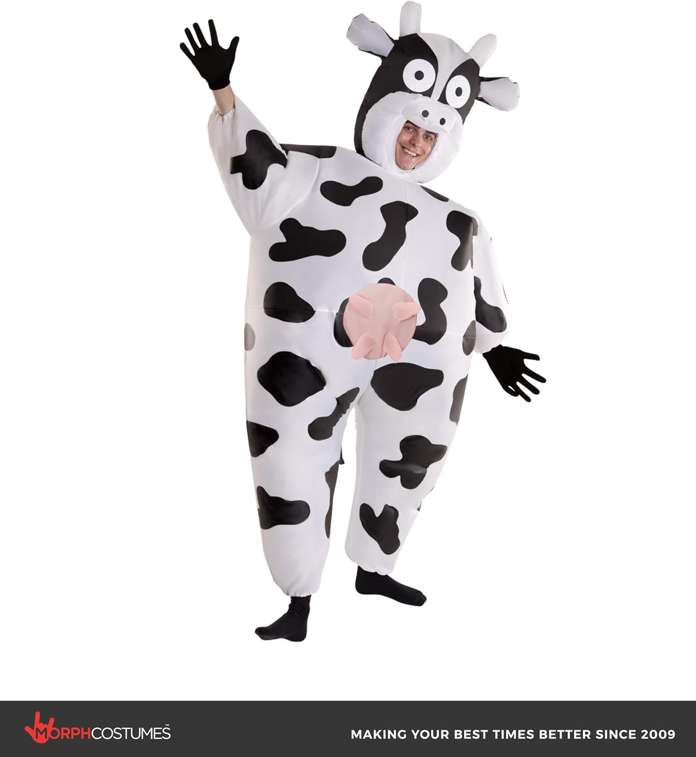 Morphsuits Inflatable Cow Costume Adult, Fun Inflatable Cow Outfit for Parties, Festivals, and Events
