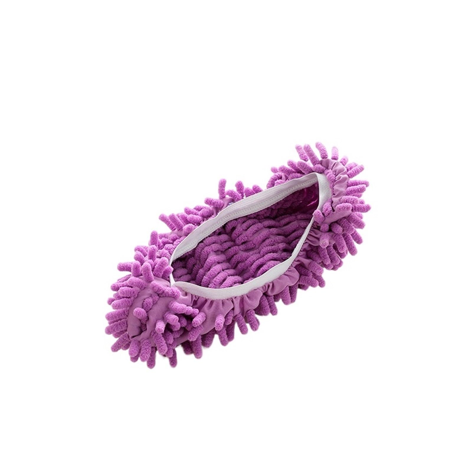 SFQEVHRZ Mop Slippers， Home Floor Cleaning Mopping Shoes Water Uptake Foot Socks Caps(Violet)