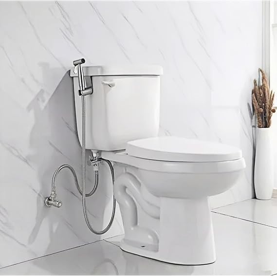 Handheld Bidet Toilet Set - TEKXDD Bidet Sprayer Kit for Shower with 1.5m Hose & T-Adapter,Wall Mounted or Toilet Sprayer for Pet Bath/Personal Hygiene/Bathroom, Easy to Install