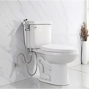 Handheld Bidet Toilet Set - TEKXDD Bidet Sprayer Kit for Shower with 1.5m Hose & T-Adapter,Wall Mounted or Toilet Sprayer for Pet Bath/Personal Hygiene/Bathroom, Easy to Install
