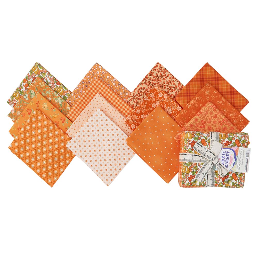 Flowerhouse Fabric Market Orange 14 Fat Quarters Robert Kaufman Fabrics FQ-2382-14