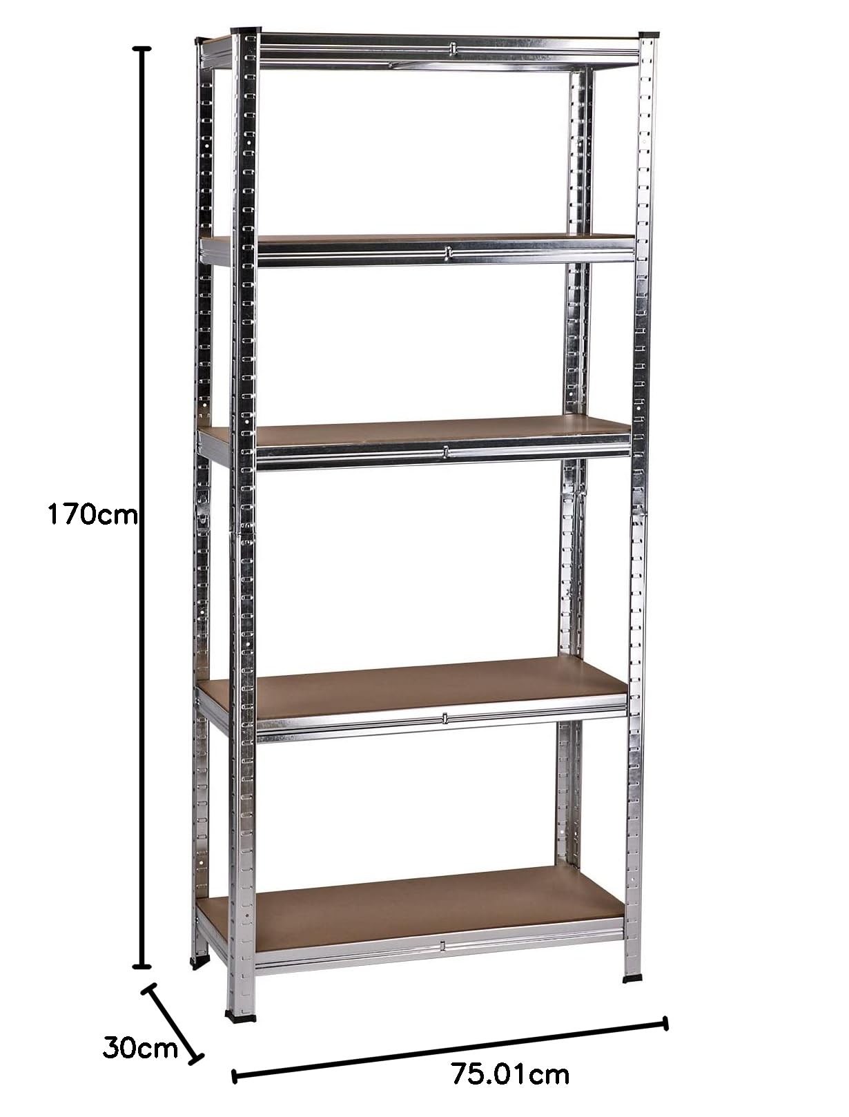 Étagère galvanisé 5 rayonnages bois charge 350 kg modulable atelier