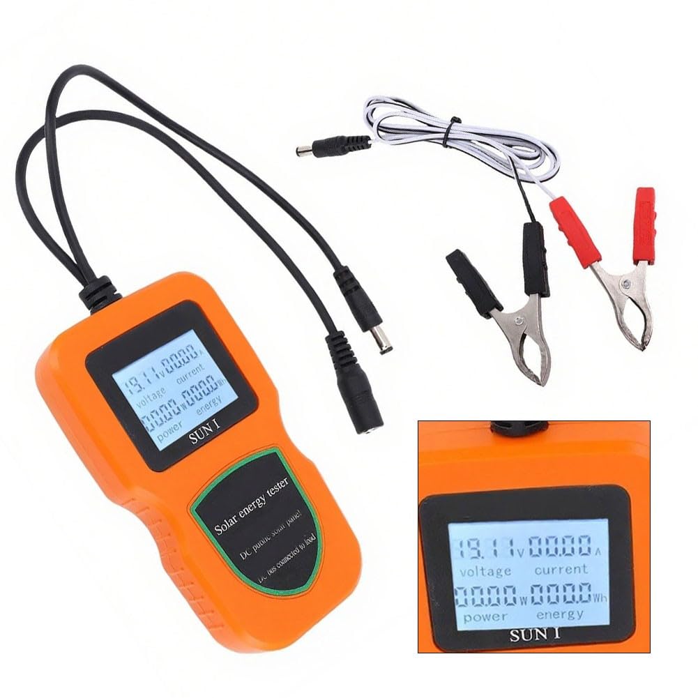 Multimetro per pannello solare, misuratore di tensione MPPT, 12-50 V, 0-20 A, display LCD per manutenzione di sistemi fotovoltaici e test sul campo