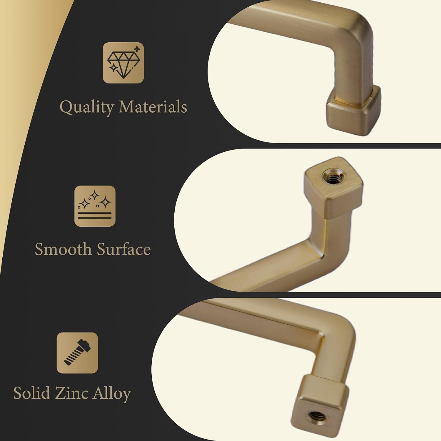 Haliwu 12 Pack 7-1/2 Inch Champagne Bronze Cabinet Handles Square Drawer Pulls Zinc Alloy Hardware for Dresser Kitchen Cupboard