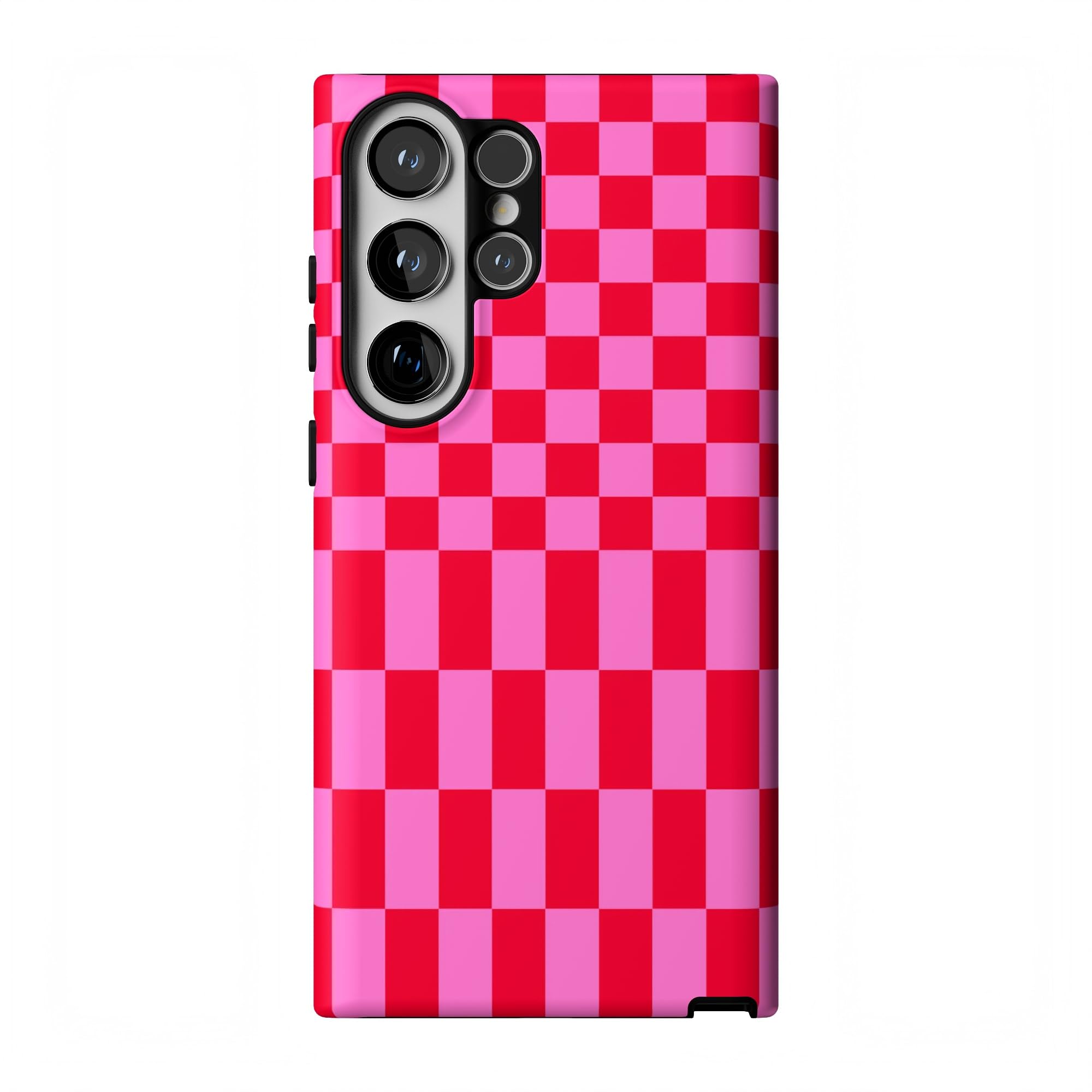 Casely Galaxy S23 Ultra Case | Vibe Check | Pink Checkerboard | Essential Slim Dual-Layer Protective Design