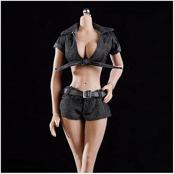 Pipigirl 1/6 Scale Figure Doll Clothes Set,Outfit Costume for 12 Inch Female Action Figure for Phicen TBLeague 1/6 Female Seamless Action FiguresOnly Clothes Black