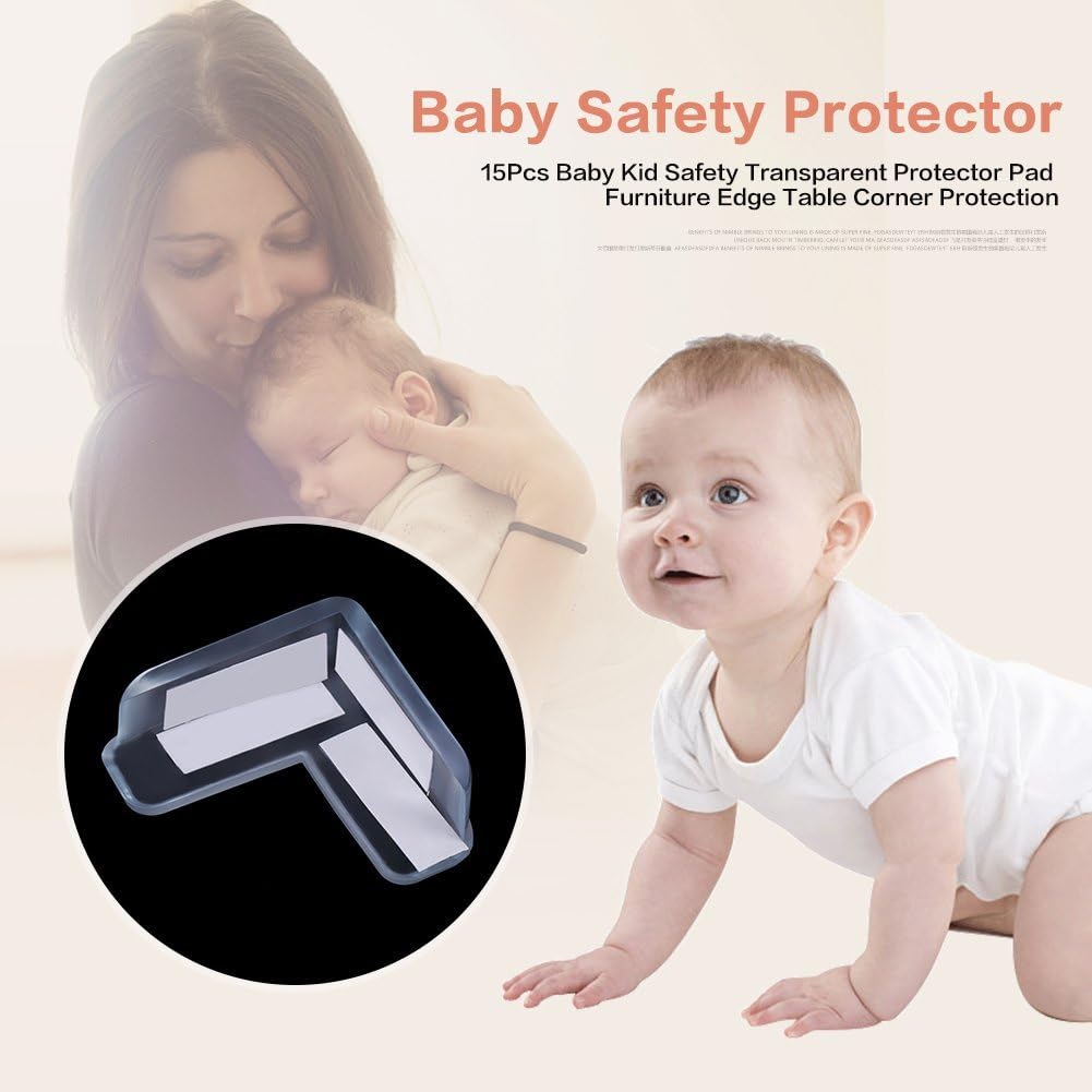 Table Corner Protector, 15Pcs Baby Kid Safety Transparent Protector Pad Furniture Table Corner for Furniture