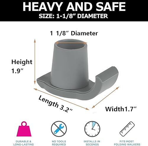 Miniatura 2 de Magicorange Walker Glide Skis, 2 piezas de deslizamiento de esquí de ajuste universal, deslizadores de goma fáciles de usar, reemplazo de pies para