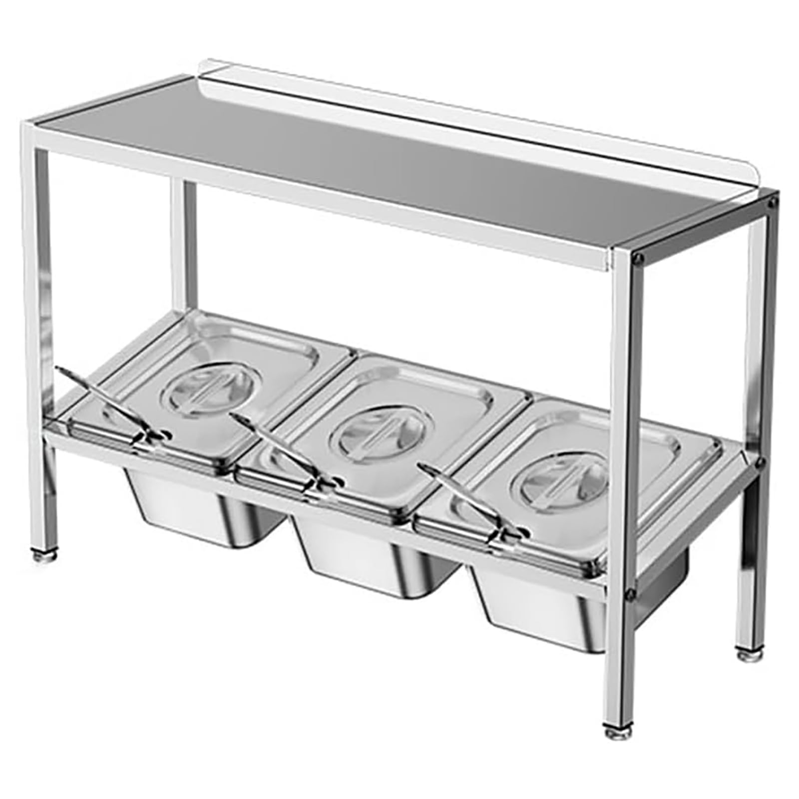 Distributeur de condiments en acier inoxydable et support organisé pour la cuisine et la restauration pour sauces, épices et assaisonnements, design élégant et durable pour économiser de l'espace