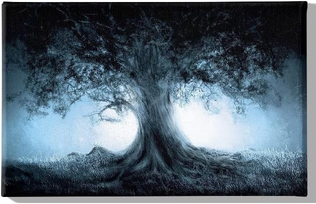 Homemania HM20KNV45x70-233 Tree Picture - Nature and Landscapes - for Living Room, Bedroom, Polyester, Wood, 45 x 3 x 70 cm