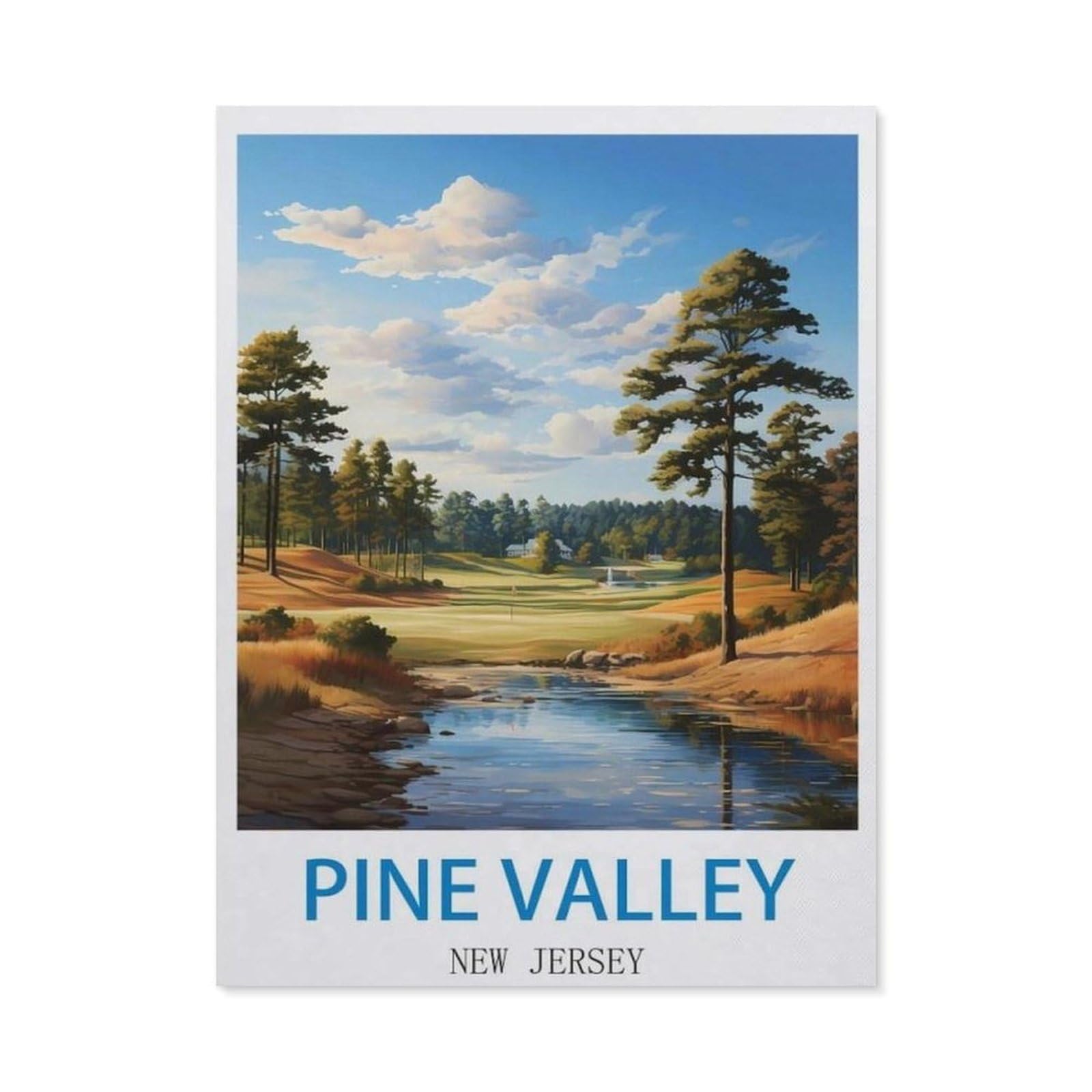 Jigsaw Puzzle 1000 Pieces for Adults，Pine Valley New Jersey Vintage Travel Posters Golf，Unique Suitable for Teenagers and Adults, Home Decoration（50x70cm）-CV42
